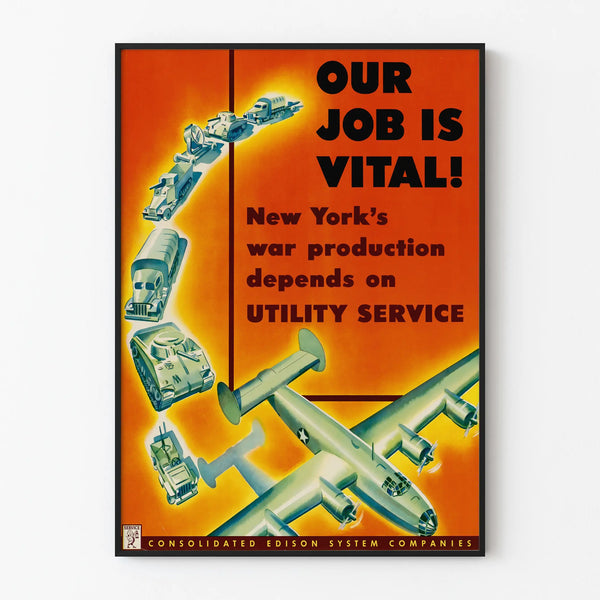 Vintage-Poster Unser Job Ist Lebenswichtig - Retro-Industrielle Wanddekoration