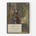 Vintage-Poster mit festlicher Weihnachtsatmosphäre und beleuchtetem Tannenbaum