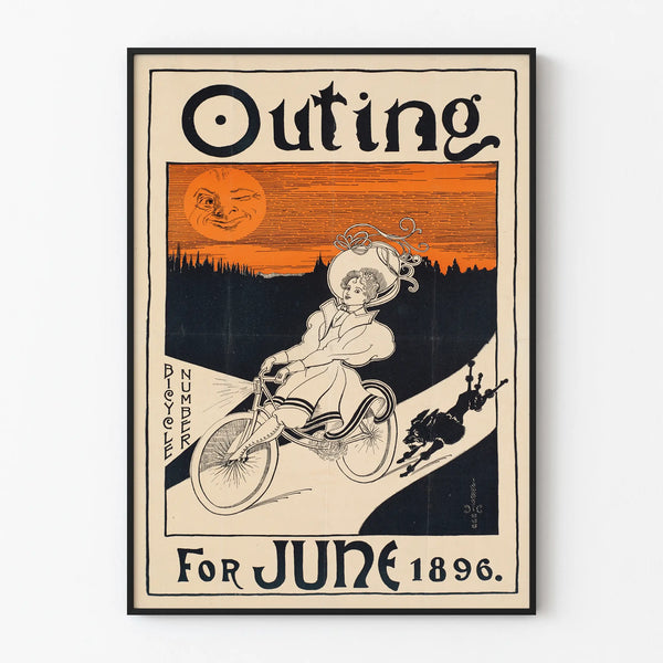 Vintage-Poster Ausflug Fahrrad Juni 1896