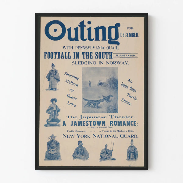 Vintage-Poster Ausflug für Dezember mit Pennsylvania-Wachtel