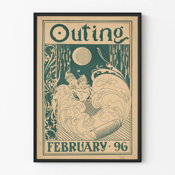 Vintage-Poster Outing Februar 96 für Wanddekoration