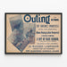 Vintage-Poster Outing for October – Natur- und Abenteuer-Wanddekoration — gerahmtes Bild an der Wand