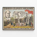 Vintage-Poster Barnum & Co – Jumbo der Elefanten-Skelett — gerahmtes Bild an der Wand