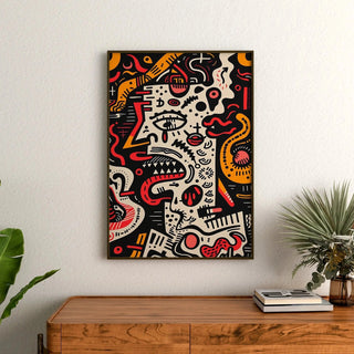 Pop Art Bild - Dekonstruiertes Gesicht | Kunstdruck Wanddekoration Bild Plakat Kopie