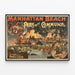 Vintage-Poster Manhattan Beach Paris und die Kommune — gerahmtes Bild an der Wand