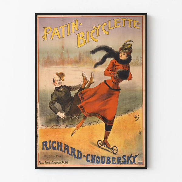 Vintage-Poster Patin-Bicyclette Richard-Choubersky für Wanddekoration