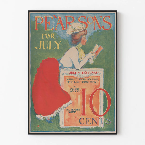 Vintage-Poster Pearsons für Juli im Stil des Art Déco