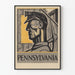 Vintage Dekorationsposter Pennsylvania Bergmann mit Spitzhacke