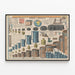 Vintage-Poster der Gewichte und Maße - Bildungswanddekoration — gerahmtes Bild an der Wand