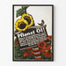 Vintage-Dekorposter mit Sonnenblumen und Mohnblumen