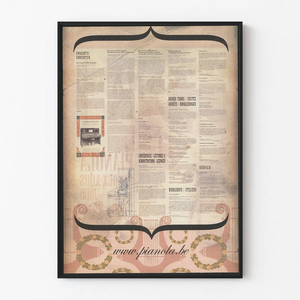 Vintage-Poster von Pianola-Konzerte und Veranstaltungen