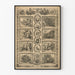 Dekoratives Poster Pictorial Pilgrim's Progress – Klassische Schwarz-Weiß-Illustrationen