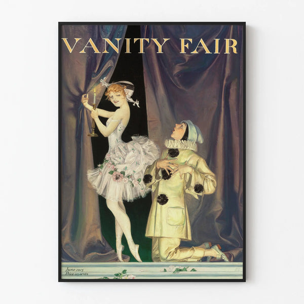 Vintage-Poster von Pierrot und Colombine auf der Bühne