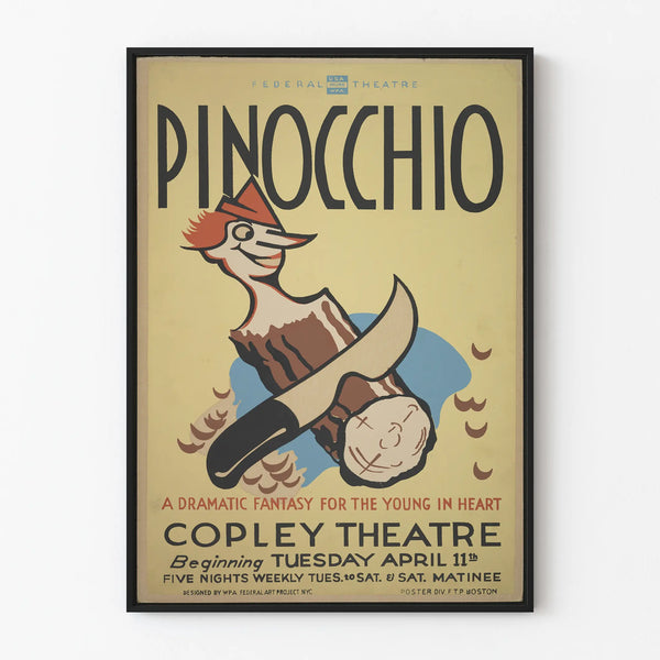 Vintage-Poster Pinocchio – Klassische Theater-Wanddekoration