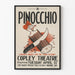Vintage-Poster Theater Pinocchio Stil Grafikdesign