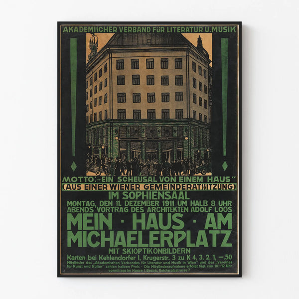 Vintage-Poster für die Konferenz Mein Haus am Michaelerplatz