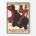 Vintage-Poster Die 6 mit Flusspferd und bunter Figur