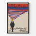 Vintage dekoratives stilisiertes Porträt-Poster in Schwarz, Rot und Blau