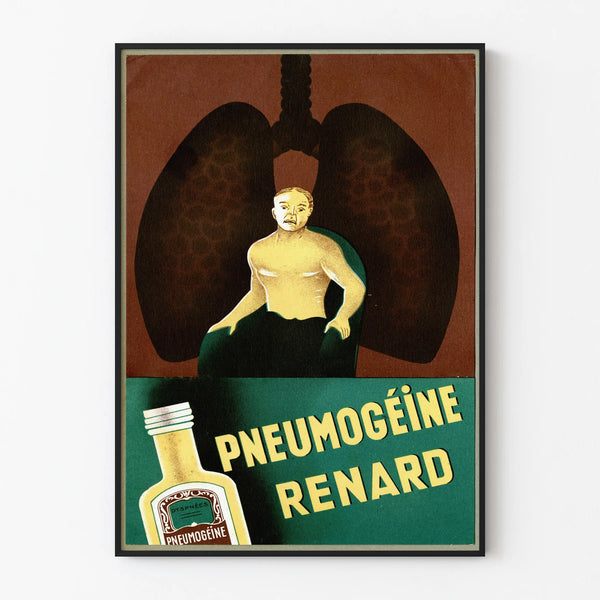 Vintage-Poster Pneumogéine Renard für medizinische Wanddekoration