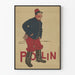 Vintage-Poster von Polin mit Soldat in blau-rot Uniform