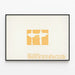 Abstraktes minimalistisches Poster in Orange und Weiß für Wanddekoration — gerahmtes Bild an der Wand