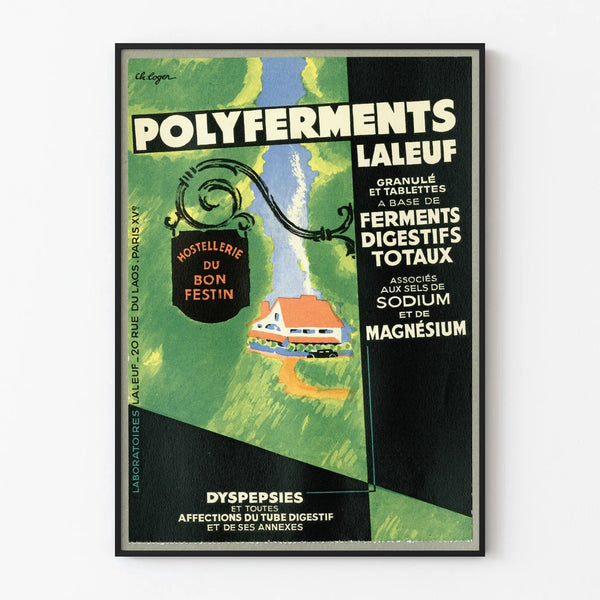 Vintage-Poster Polyferments - Retro-Wanddekoration für Verdauungsgesundheit