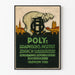 Vintage-Poster des Polygraphischen Instituts Zürich mit Bär und Stadtlandschaft