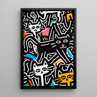 Pop Art Poster - Stilvolle Katzen