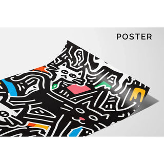 Pop Art Bild - Stilvolle Katzen | Kunstdruck Wanddekoration Bild Plakat Kopie