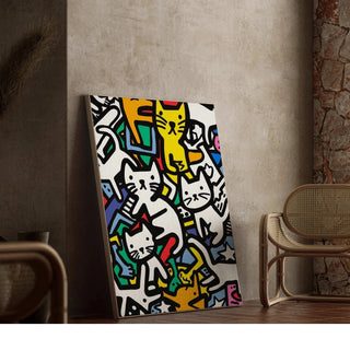 Pop Art Bild - Tanz der Katzen | Kunstdruck Wanddekoration Bild Plakat Kopie