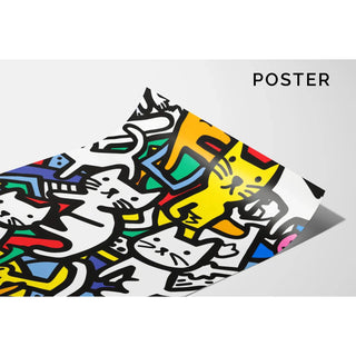 Pop Art Bild - Tanz der Katzen | Kunstdruck Wanddekoration Bild Plakat Kopie
