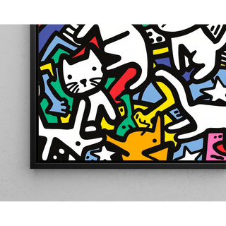 Pop Art Bild - Tanz der Katzen | Kunstdruck Wanddekoration Bild Plakat Kopie