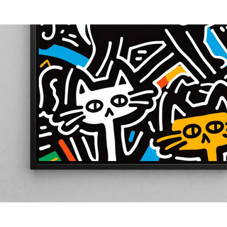 Pop Art Bild - Stilvolle Katzen | Kunstdruck Wanddekoration Bild Plakat Kopie
