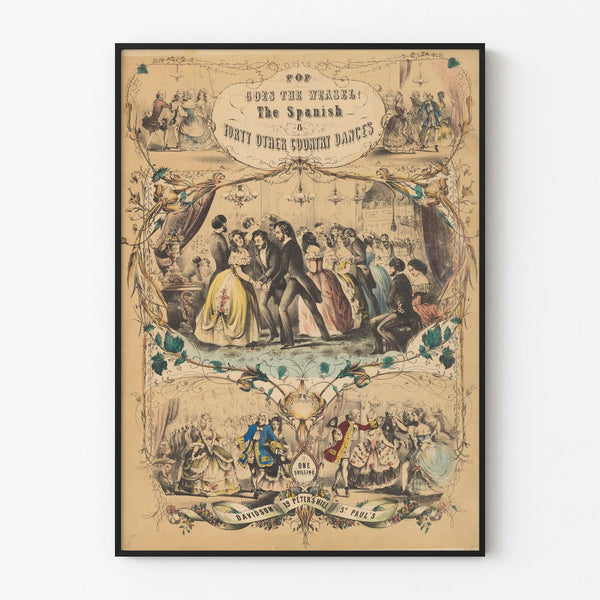 Vintage-Poster für traditionelle Tänze: Pop Goes The Weasel und andere ländliche Tänze