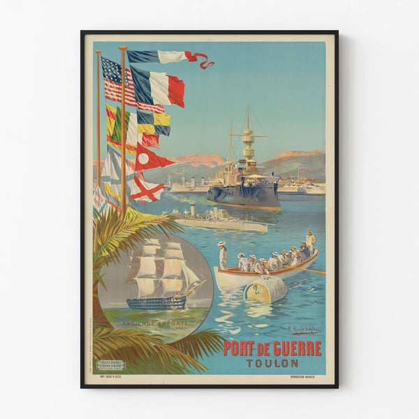 Vintage-Poster Kriegshafen Toulon - Nautikale Wanddekoration