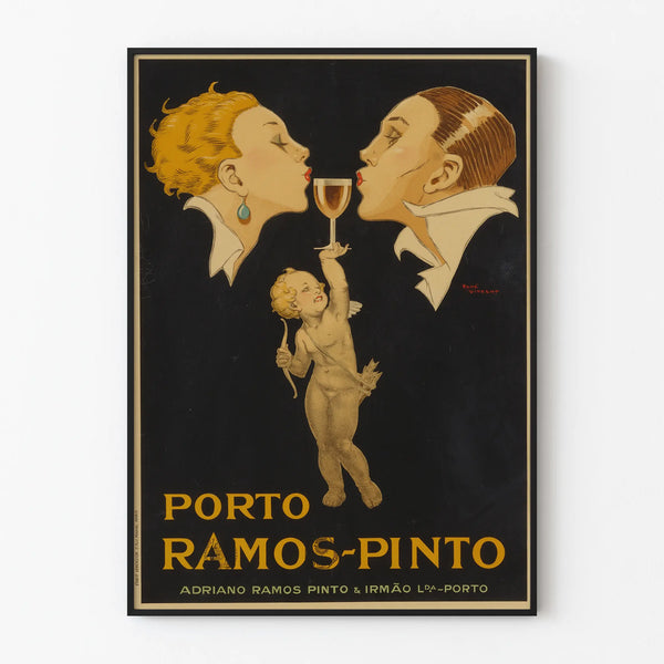 Vintage-Poster Porto Ramos-Pinto mit Amor und eleganten Porträts