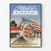 Poster Portrait of America mit amerikanischer Flagge und historischer Landschaft