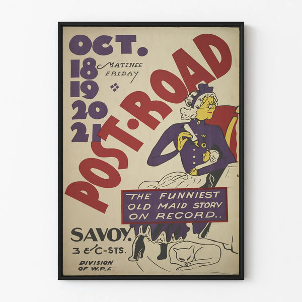 Vintage-Poster Post Road für retro Wanddekoration
