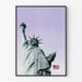 Poster der Freiheitsstatue mit amerikanischer Flagge