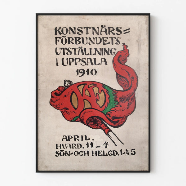 Kunst-Ausstellungsplakat in Uppsala 1910 - Vintage-Wanddekoration