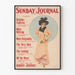 Vintage-Poster Sonntag Journal mit eleganter Frau, die eine Blume hält