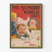Vintage-Poster The Sunday World, Zeitschriftenlese-Illustration