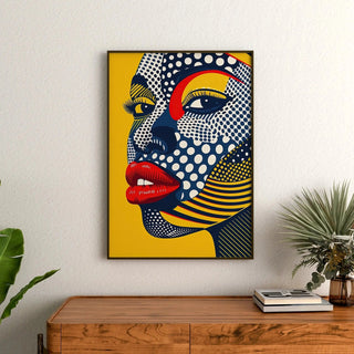 Pop Art Bild - Pop Gesicht | Kunstdruck Wanddekoration Bild Plakat Kopie
