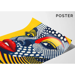 Pop Art Bild - Pop Gesicht | Kunstdruck Wanddekoration Bild Plakat Kopie