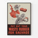 Vintage-Poster für Gummi-Recycling – Retro-Wanddekoration