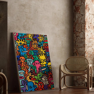 Pop Art Bild - Univers der Figuren | Kunstdruck Bild Wanddekoration Poster Kopie