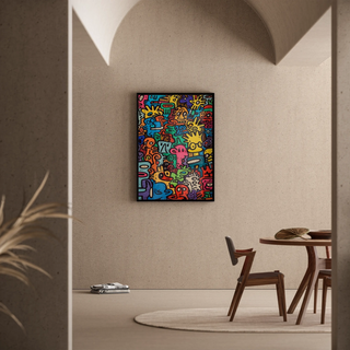 Pop Art Bild - Univers der Figuren | Kunstdruck Bild Wanddekoration Poster Kopie