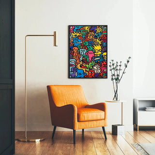 Pop Art Bild - Univers der Figuren | Kunstdruck Bild Wanddekoration Poster Kopie