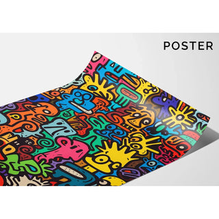 Pop Art Bild - Univers der Figuren | Kunstdruck Bild Wanddekoration Poster Kopie