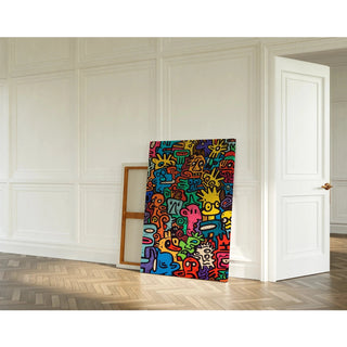 Pop Art Bild - Univers der Figuren | Kunstdruck Bild Wanddekoration Poster Kopie